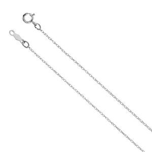 Youth 0.75mm 14k White Gold Loose Rope Chain Necklace, 14 Inch